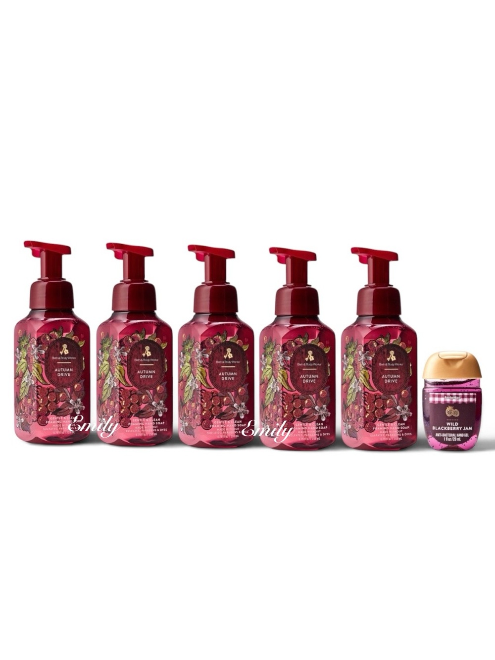 NEW! 5X AUTUMN DRIVE Bath & Body Works Foaming Hand Soap 8.75 fl oz Set Bundle